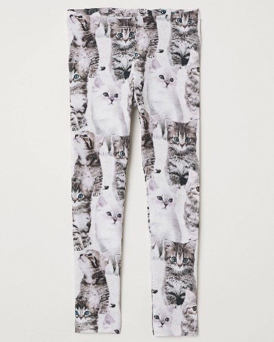 

Леггинсы H&M Принт Кошки 122 см Белый 0686919002010