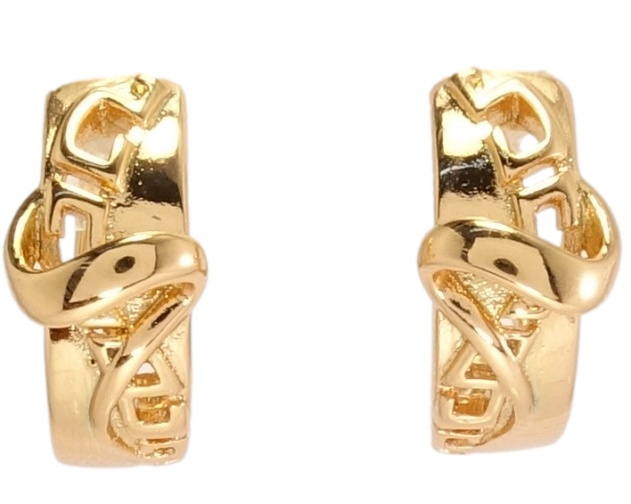 

Серьги Xuping Позолота 18K колечки "Декоративный орнамент с меандровым узором"