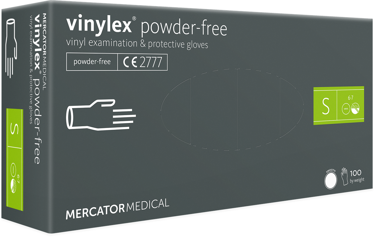 

Перчатки виниловые Vinylex® powder-free нестерильные неопудренные прозрачные S