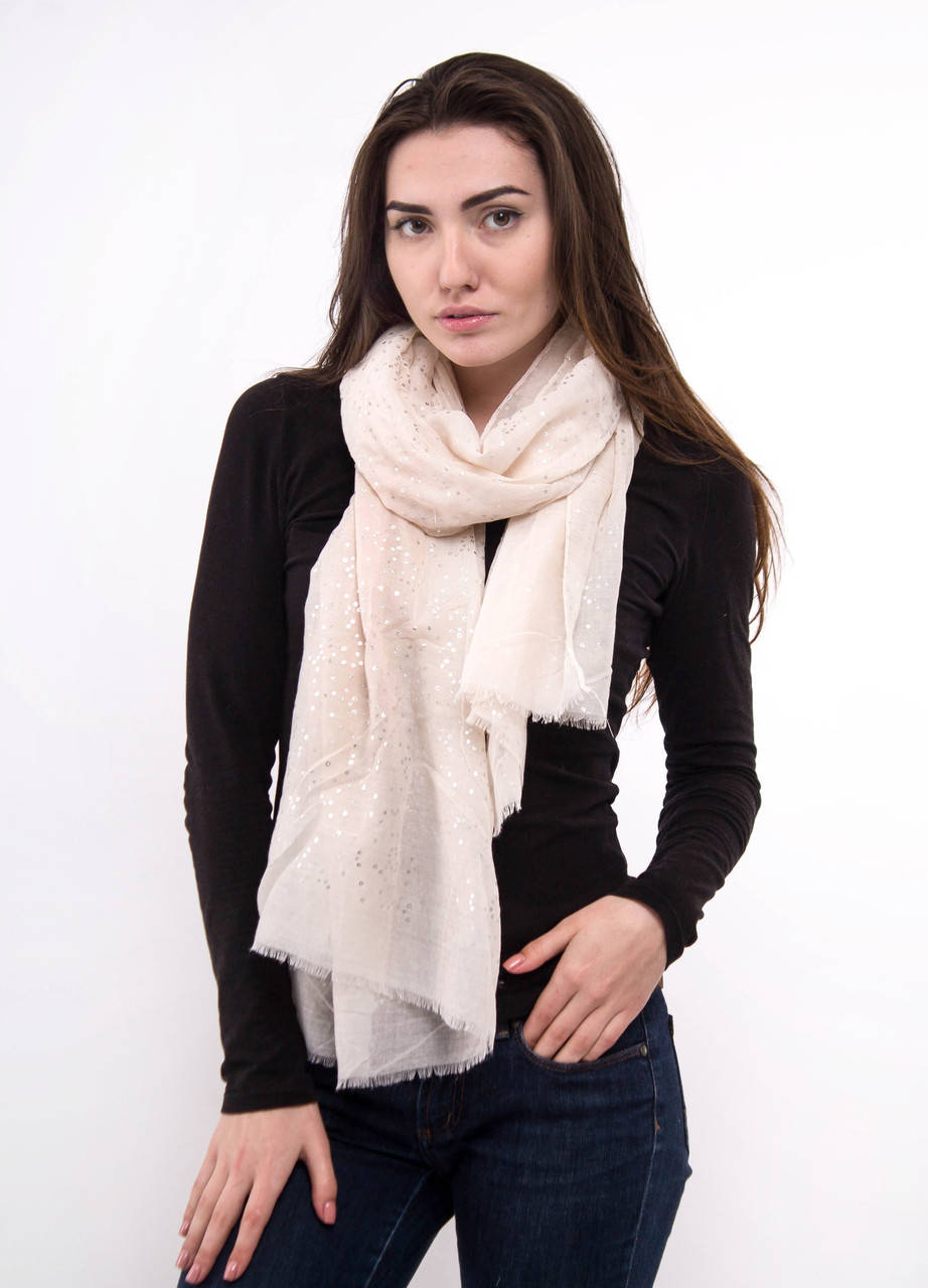 

Шарф женский тонкий Астро, вискоза/напыление, Бежевый