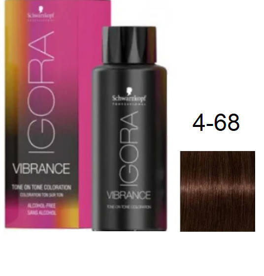 

Краска для волос Schwarzkopf igora Vibrance безаммиачная 4-68 Средне-коричневый шоколадно-красный 60 мл