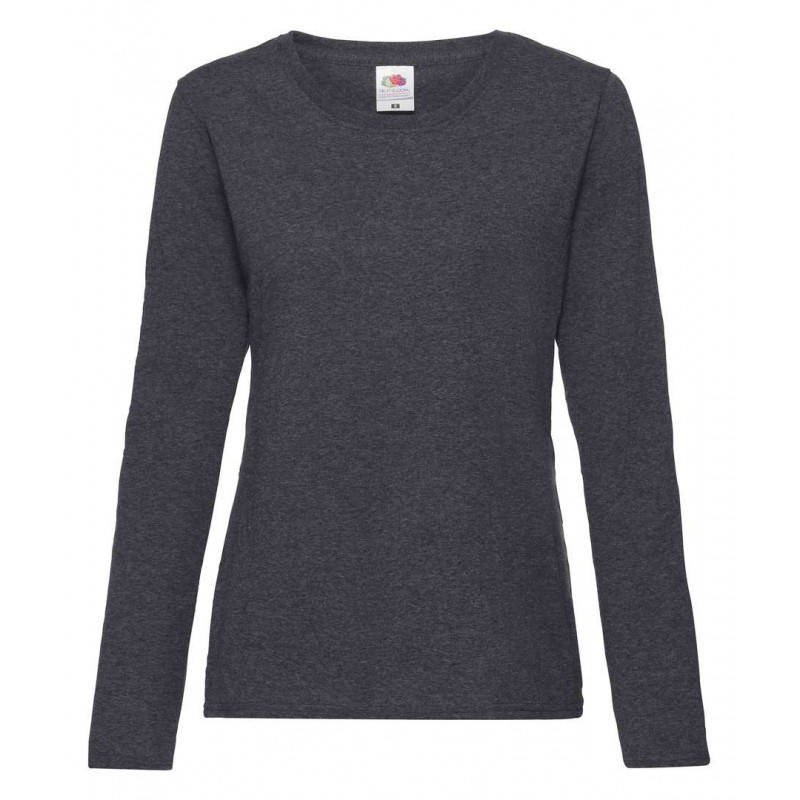 

Футболка с длинным рукавом хлопковая женская - 61404-HD темно-серая XXL, Темно-серый