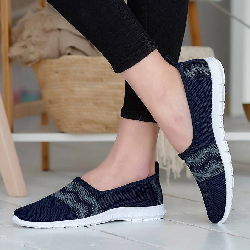 

Слипоны женские на лето синие сетка