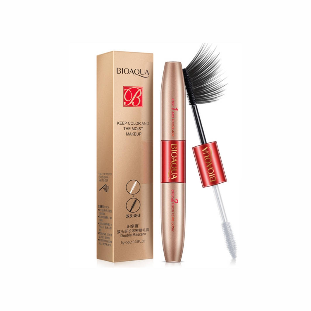 

Двусторонняя белая и черная тушь Bioaqua Double Mascara Keep Color, Черный