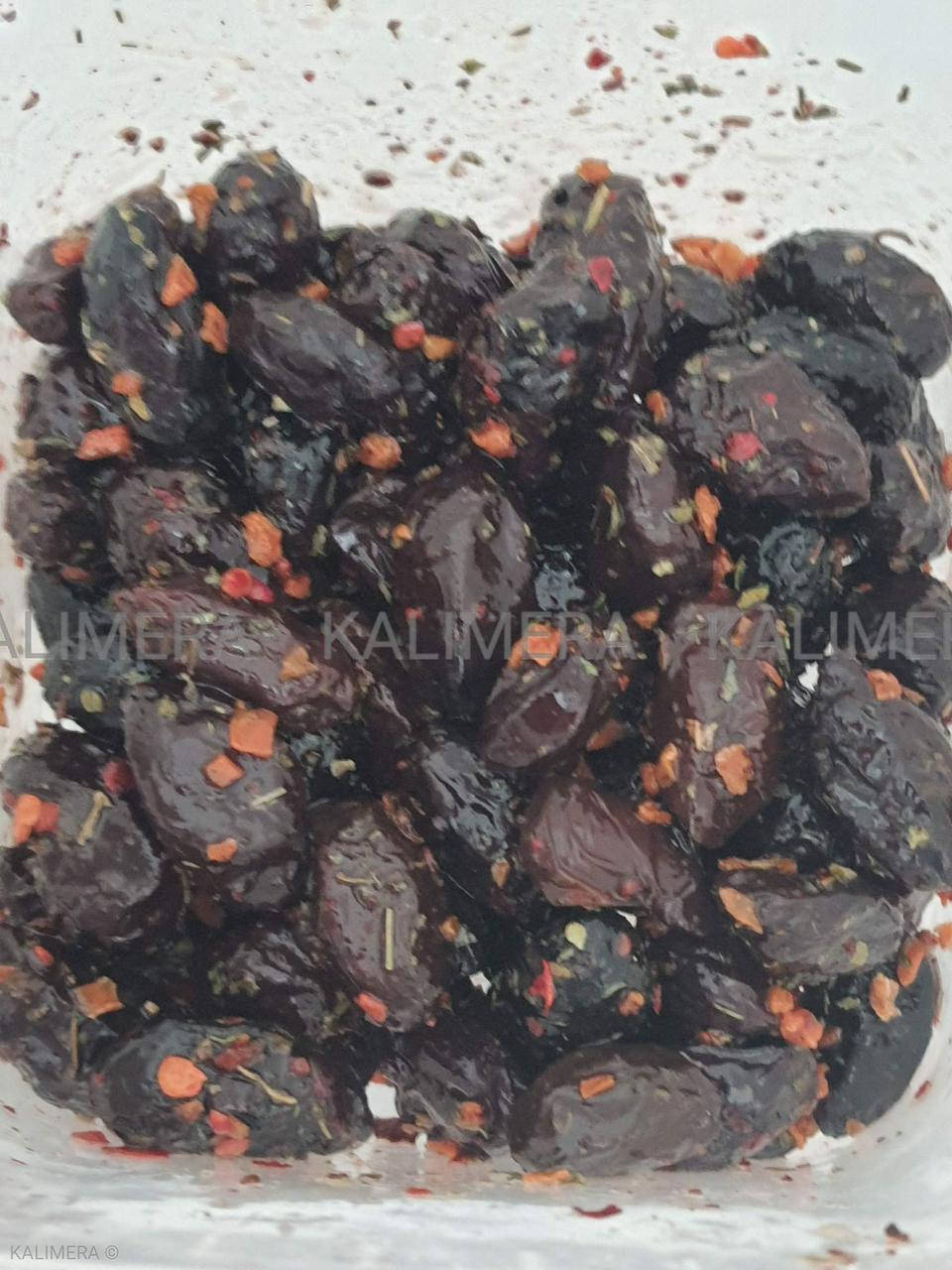 

Пікантний Маслины Каламатас вяленые Вакуум. пакет / 560г сухой вес калибр Jumbo 181-200