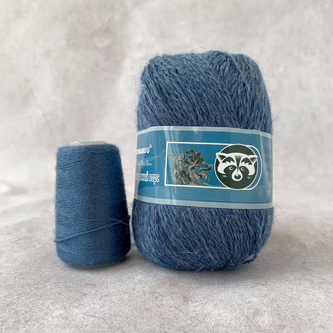 

Пух норки № 884 джинсовый, Синий