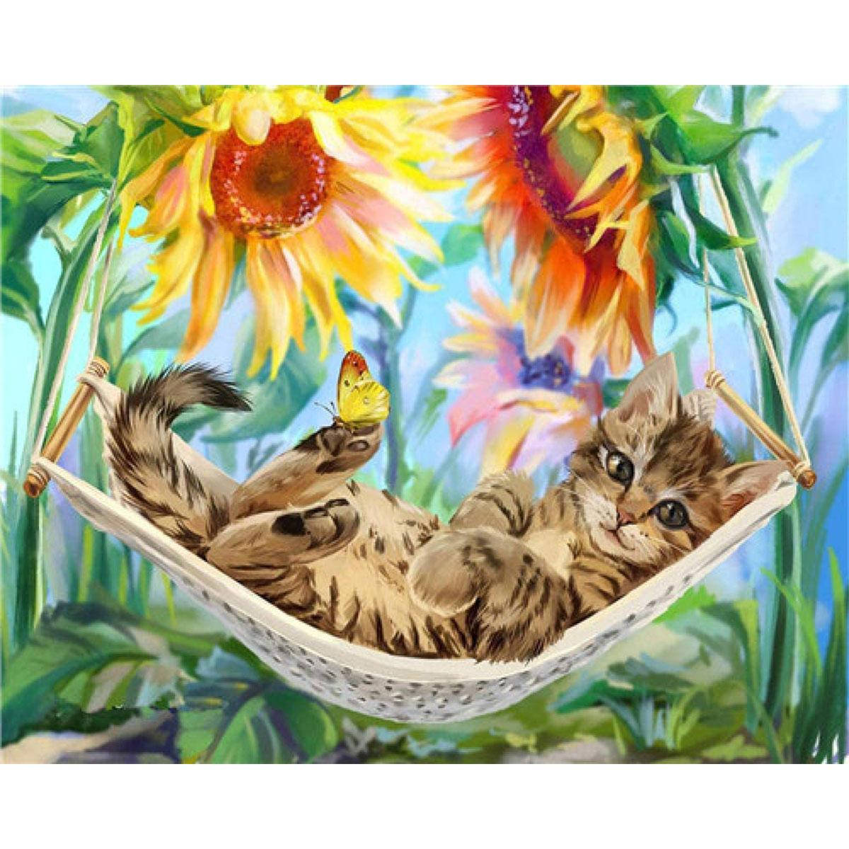 

Алмазная мозаика Котенок на отдыхе 40*50 см Santi (954171)