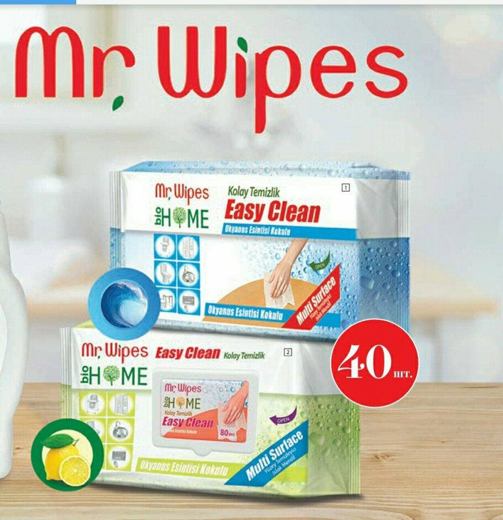 

Влажные салфетки для уборки Mr.Wipes BioHome Farmasi ( морской бриз или лимон)