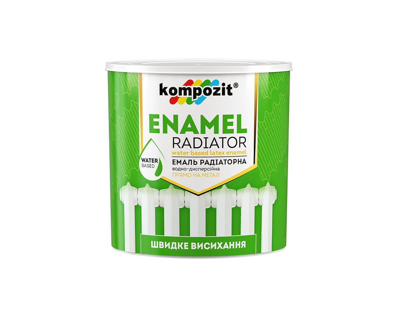 

Акриловая радиаторная эмаль Kompozit белая 0.3л