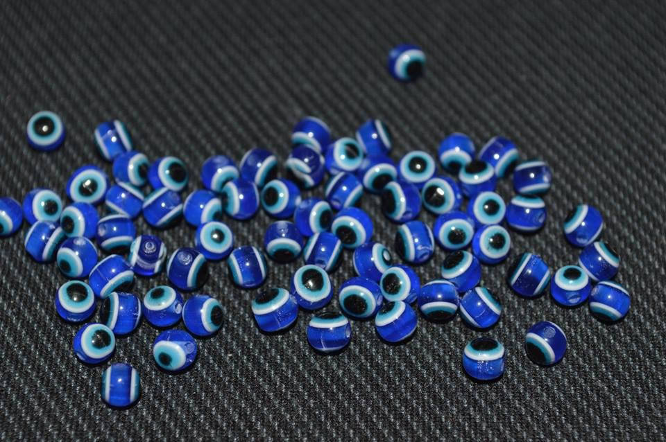 

Бусина от сглаза синяя 4 мм, Синий