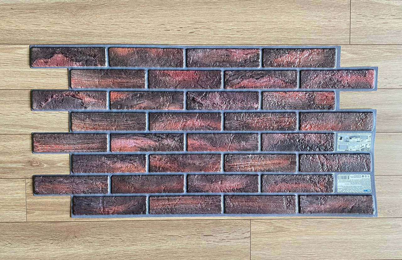 

Пластиковые ПВХ панели декоративная кирпич Жженый 960х485 мм настенная в стиле ЛОФТ/LOFT для прихожей BF