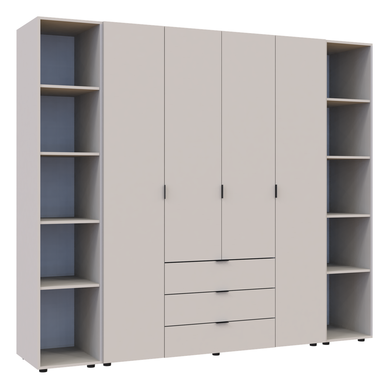 Розпашна Шафа для одягу Doros Гелар з 2 Етажерками Кашемір 4 ДСП 231.4х49.5х203.4 (80737648) 2