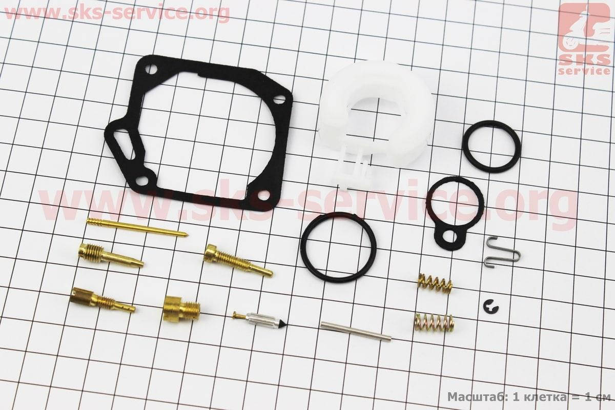 

Ремонтный комплект карбюратора Yamaha JOG, 15 деталей+поплавок