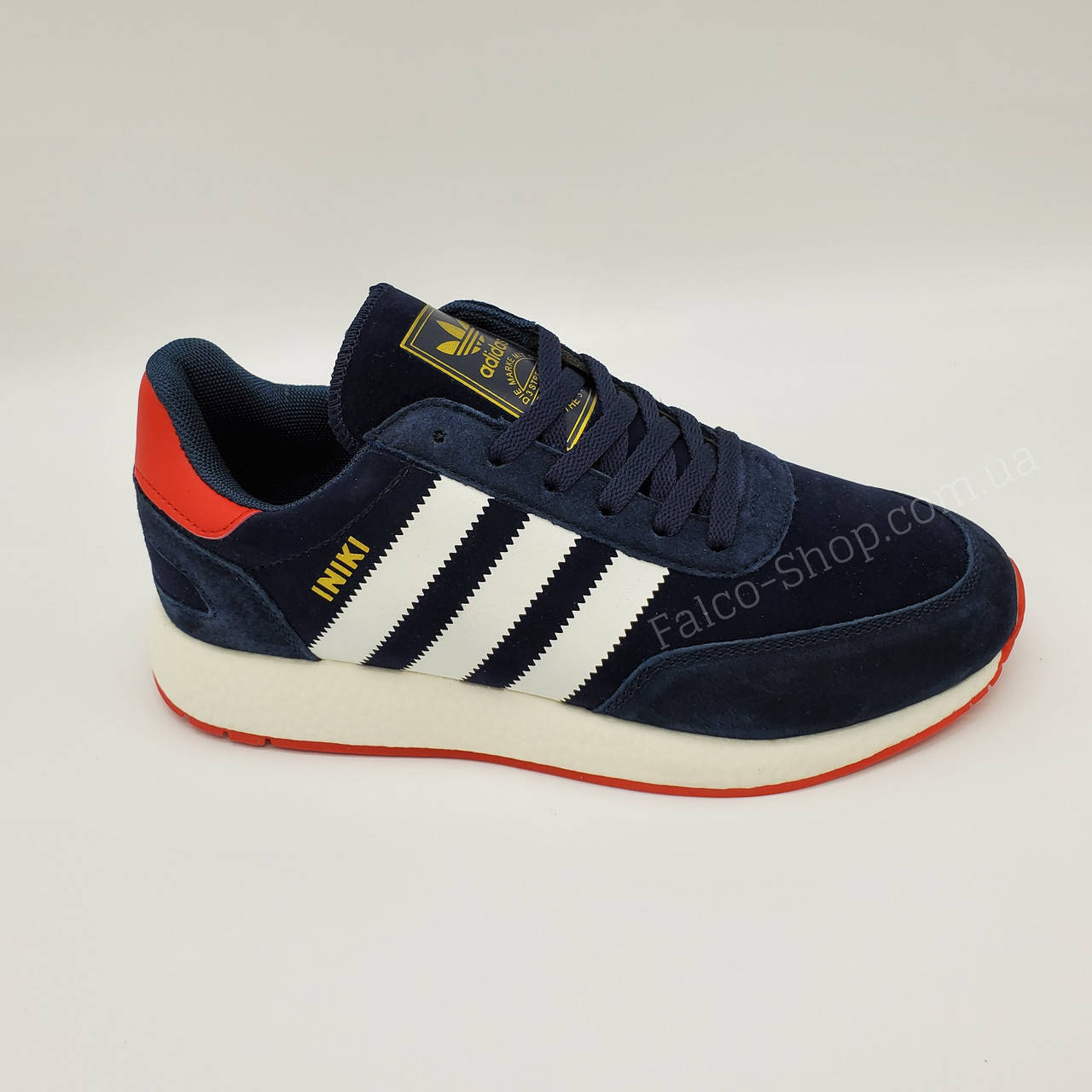 

Кроссовки мужские сине-красные замшевые Adidas Iniki Runner. 42(26.5см), Синий