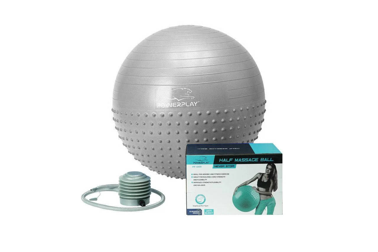 

М'яч для фітнесу PowerPlay 4003 65см Light-grey + насос