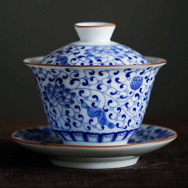 

Гайвань фарфоровая Голубой Лотос, 180 мл