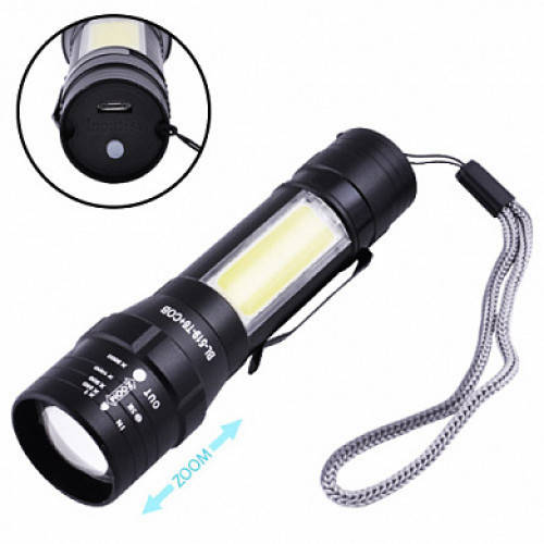 

Светодиодные фонарики с аккумулятором черный 519 T6 + COB - st-03969