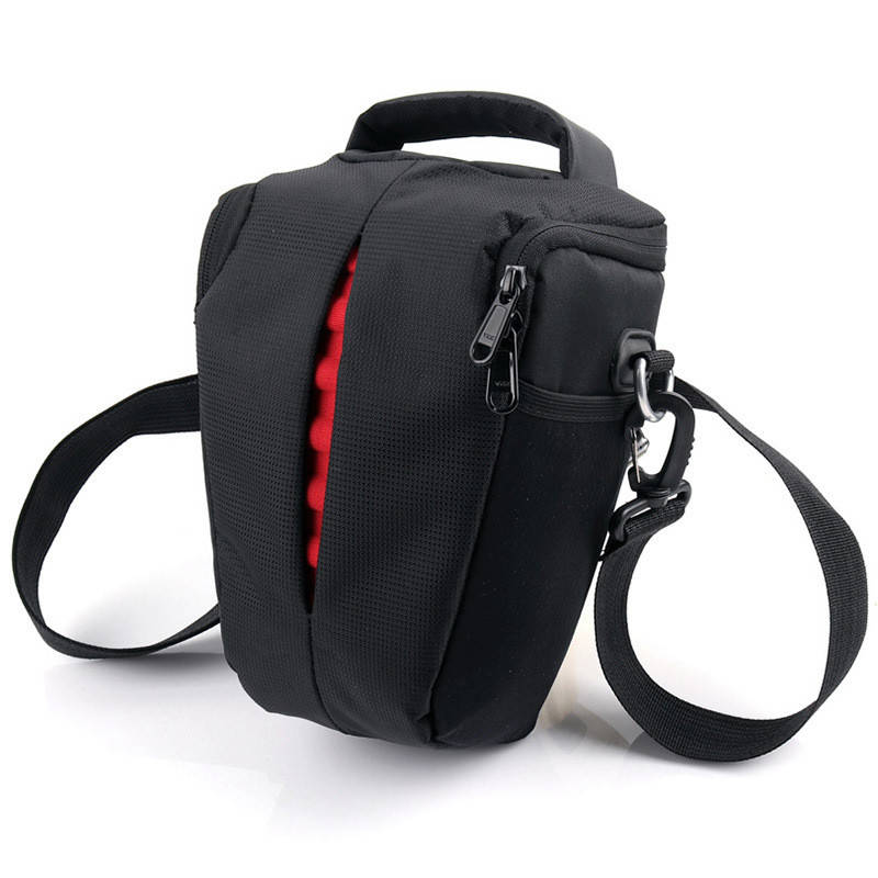 

Сумка для фотоаппарата универсальная противоударная черная с красным ( код: IBF035BR )