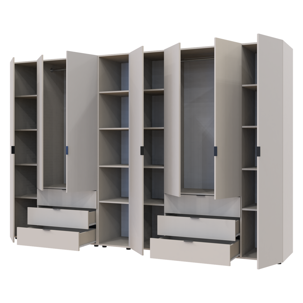 Розпашна Шафа для одягу Doros Гелар з Етажеркою Кашемір 3+4 ДСП 309.4х49.5х203.4 (80737653) 4