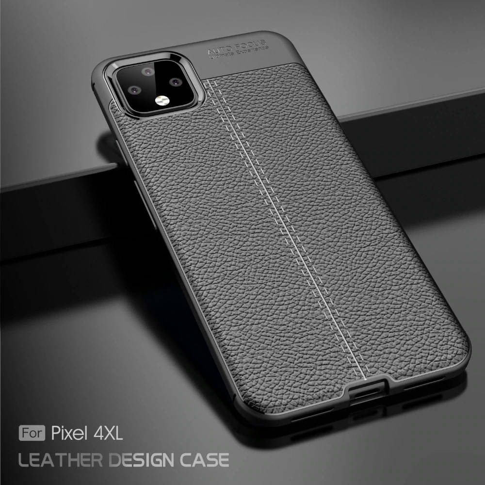 

Защитный чехол для Google Pixel 4 черный резиновый бампер под кожу