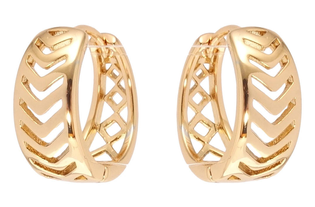 

Серьги Xuping Позолота 18K колечки "Резной орнамент"