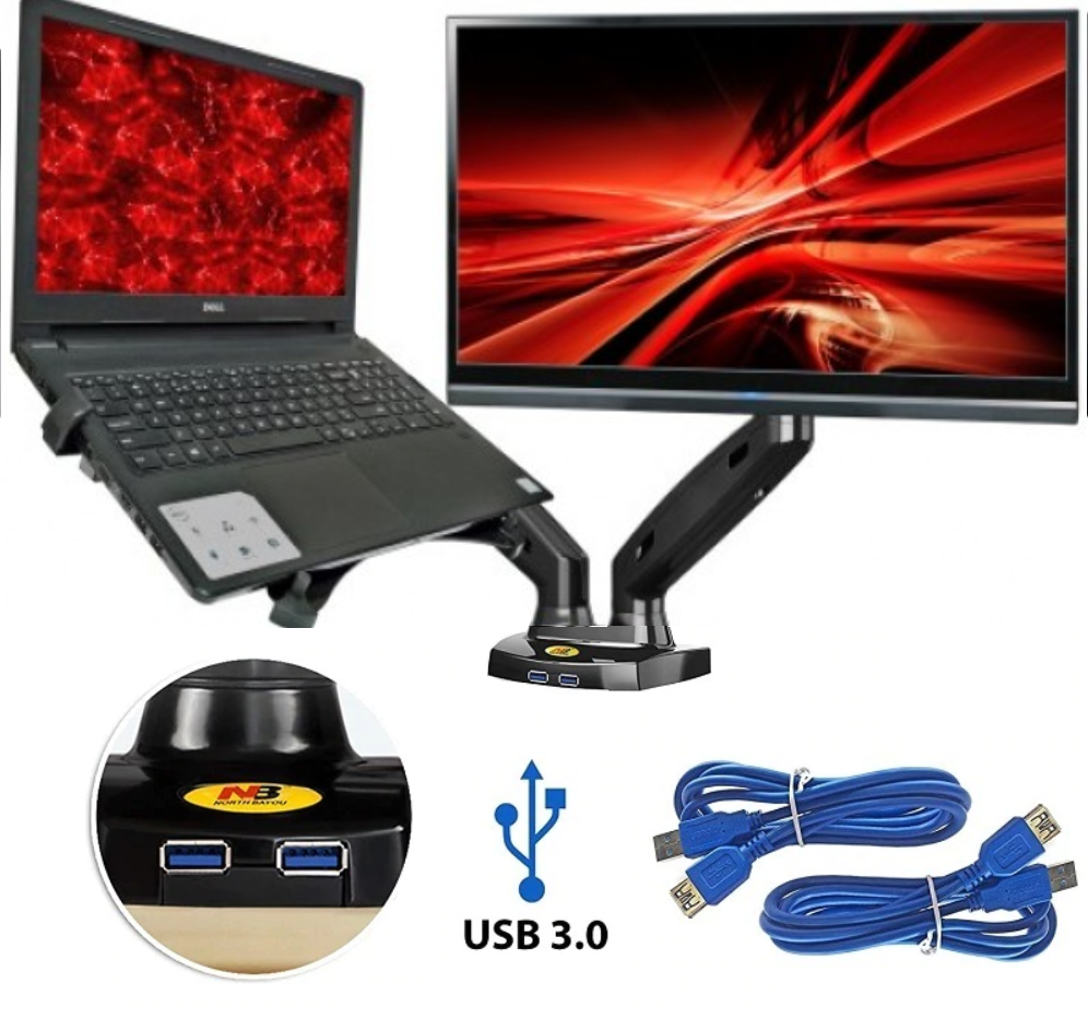 

Настольный кронштейн крепление для монитора и ноутбука NB-F160N, Черный