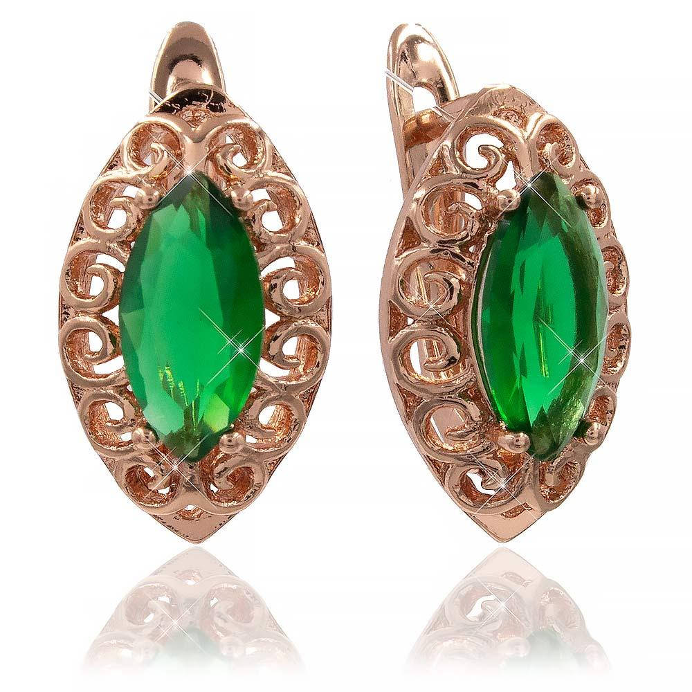 

Серьги 1,6 см зеленый (Медицинское золото)