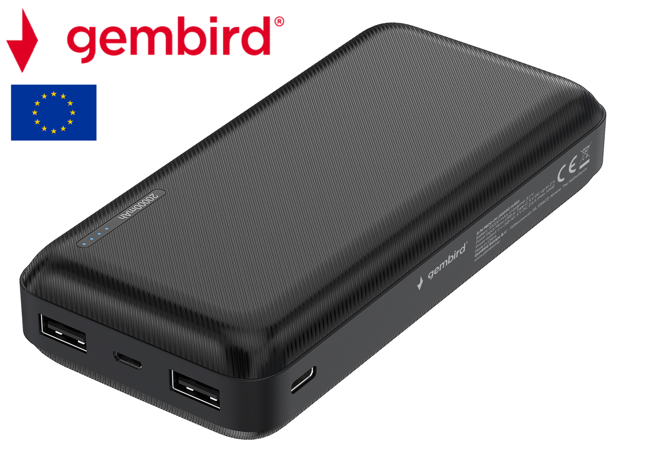 

​Повербанк PowerBank Gembird PB20-01 20000 mAh [оригинал]