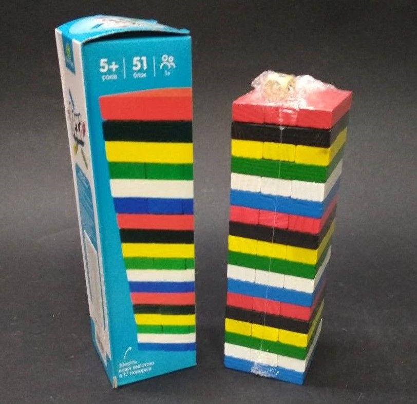 

Деревянная игрушка игра башня вежа цветная