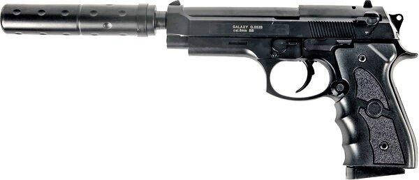 

G052A Страйкбольный пистолет Galaxy Beretta 92 с глушителем пластиковый