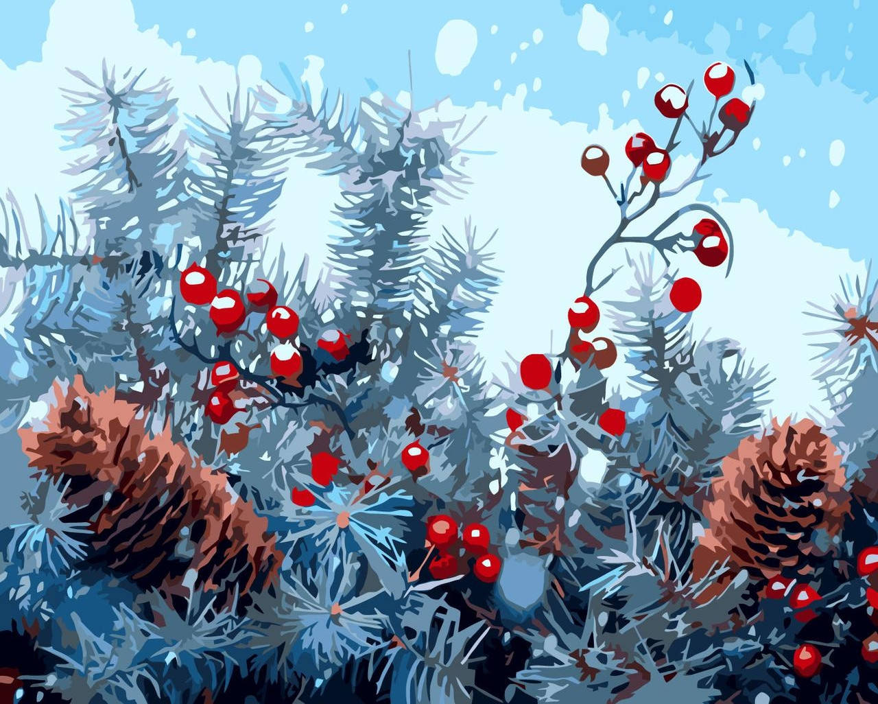 

Картина по номерам Origami Зимний сюжет Еловая веточка LW 3019 40*50 производство Украина