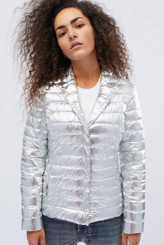 

Молодежная женская демисезонная куртка -пиджак Блеск, Розовый