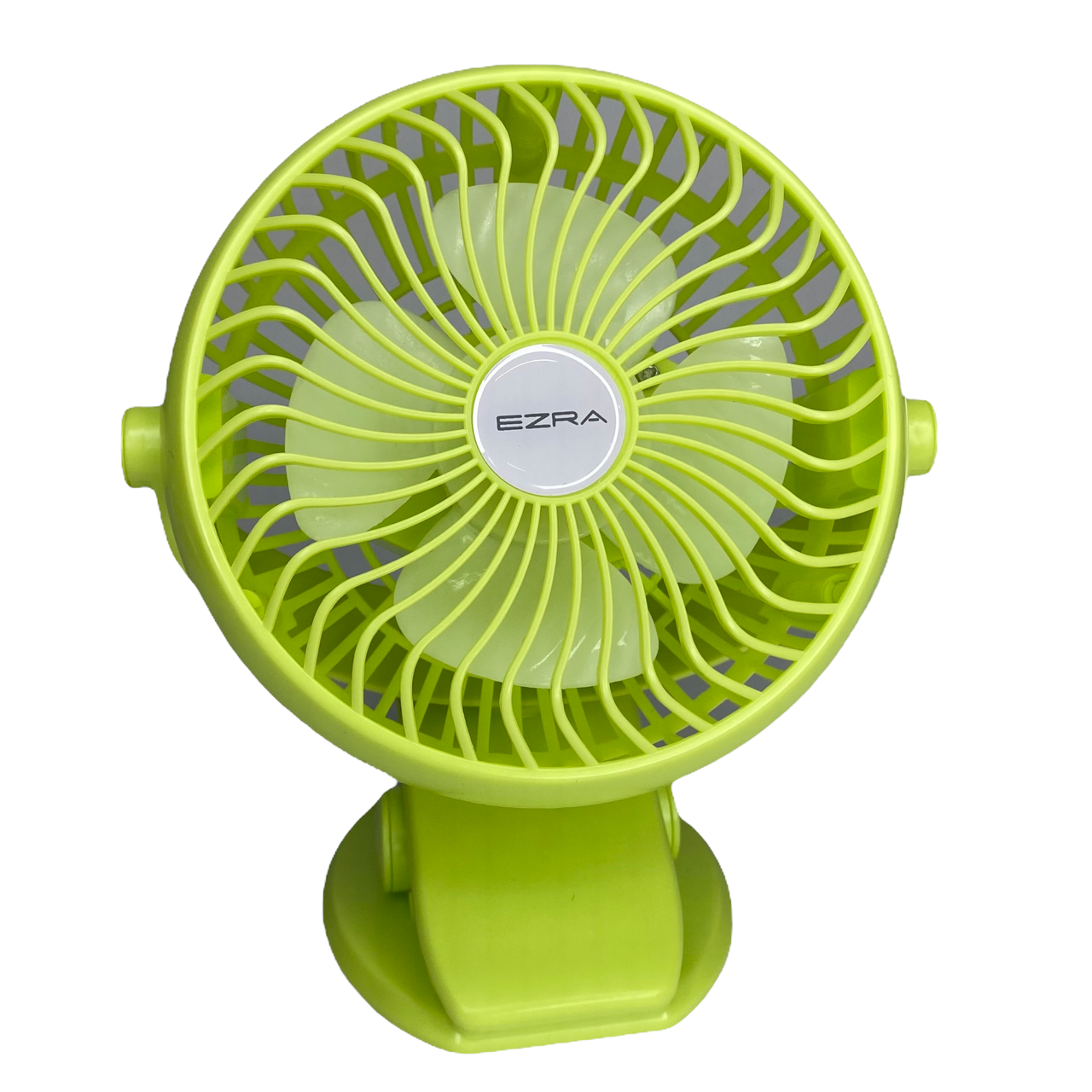 

Вентилятор портативный, аккумуляторный 3 скорости, с прищепкой, Micro-USB, 18650. EZRA - Green