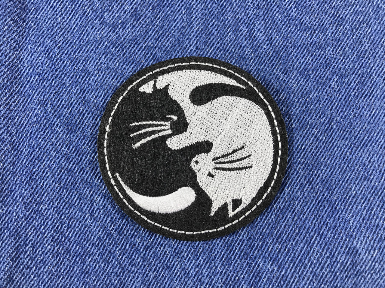 

Нашивка Котики Инь Янь 70 мм