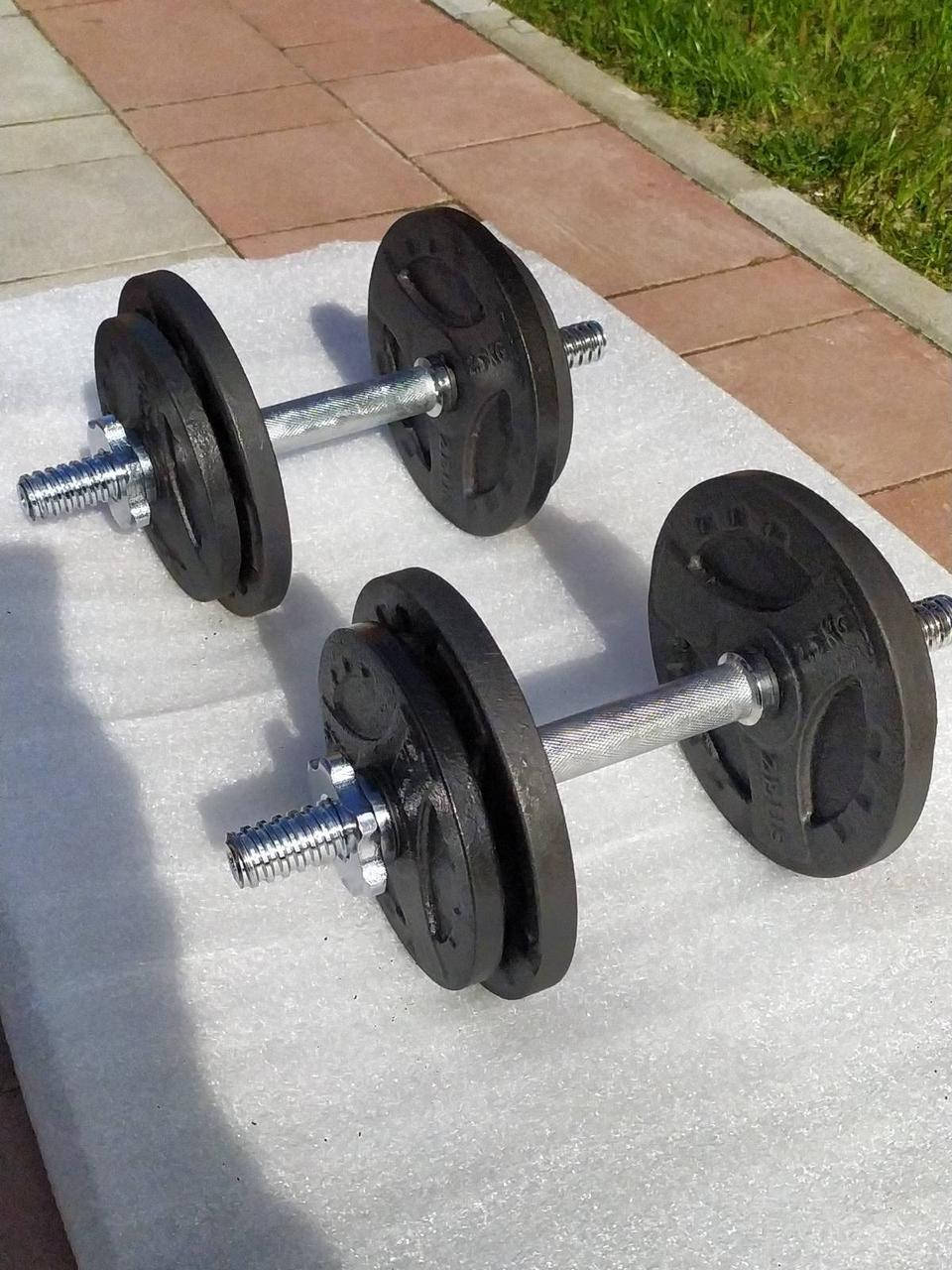 

Гантели металлические наборные Зевс 2 по 9 кг Гантели, гири, штанги и диски хромированные грифы, Черный