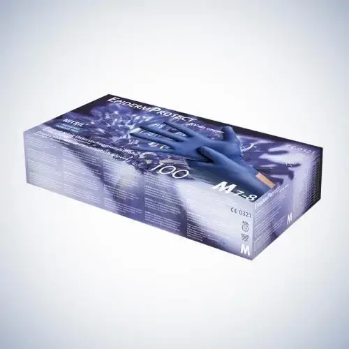 

Перчатки нитриловые, AMPri Epiderm Protect (100шт), синий металик