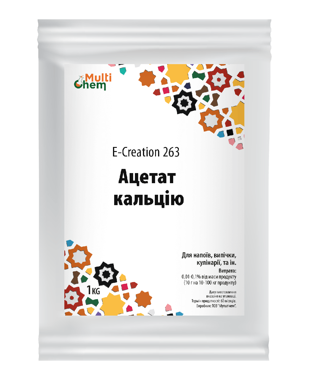 

Ацетат кальция порошок Консервант Мука хлебобулочные изделия E-Creation 263 1 кг