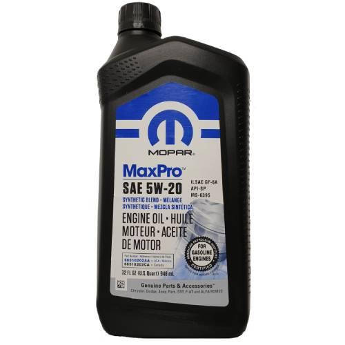 

Масло MOPAR MaxPro SAE 5W-20 Engine Oil SP/GF-6A, 1qt