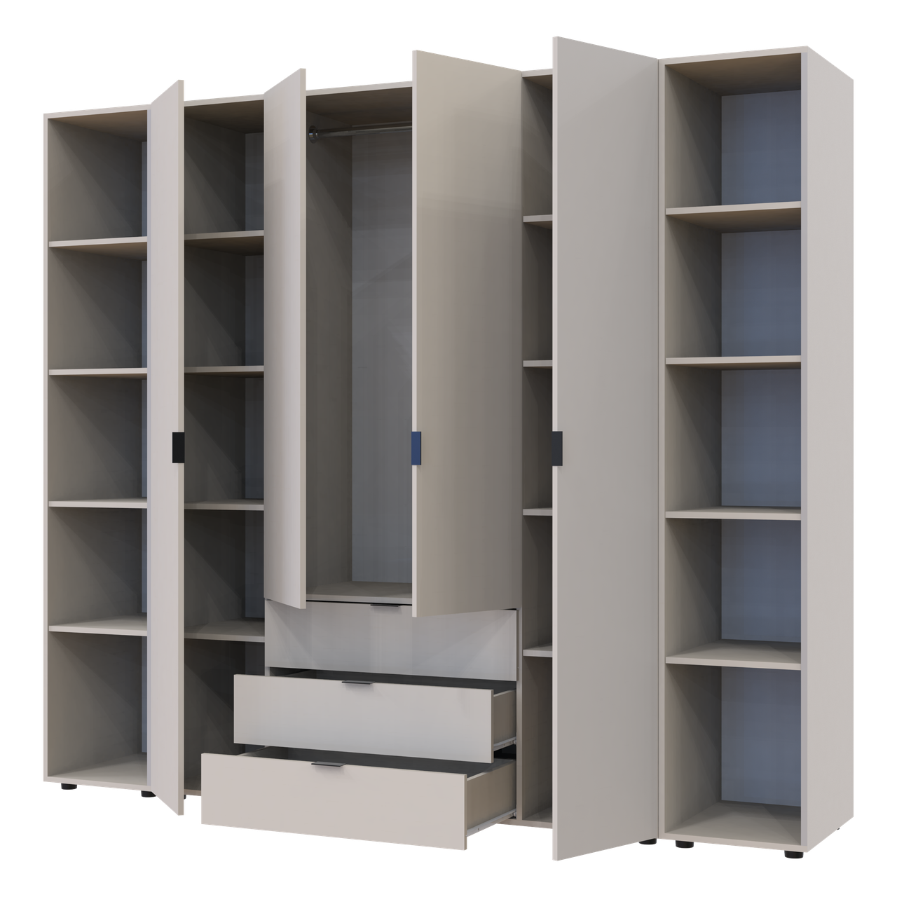 Розпашна Шафа для одягу Doros Гелар з 2 Етажерками Кашемір 4 ДСП 231.4х49.5х203.4 (80737648) 4