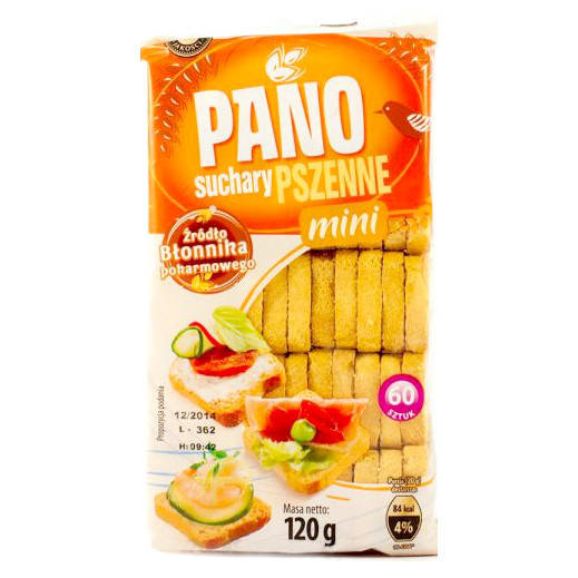 

Пшеничные сухарики Pano Suchary Pszenne mini 120г