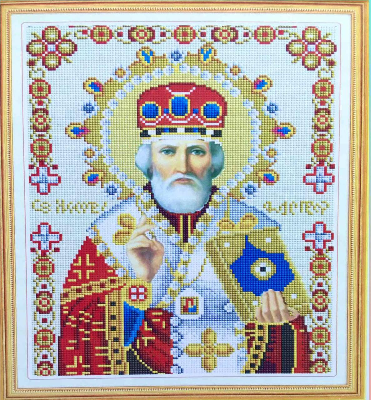 

40*30см Николай Чудотворец, алмазная живопись, полная выкладка