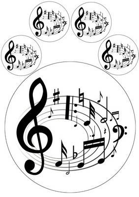 

Вафельна картинка для кондитерских виробів Ноти (листок А4) 2