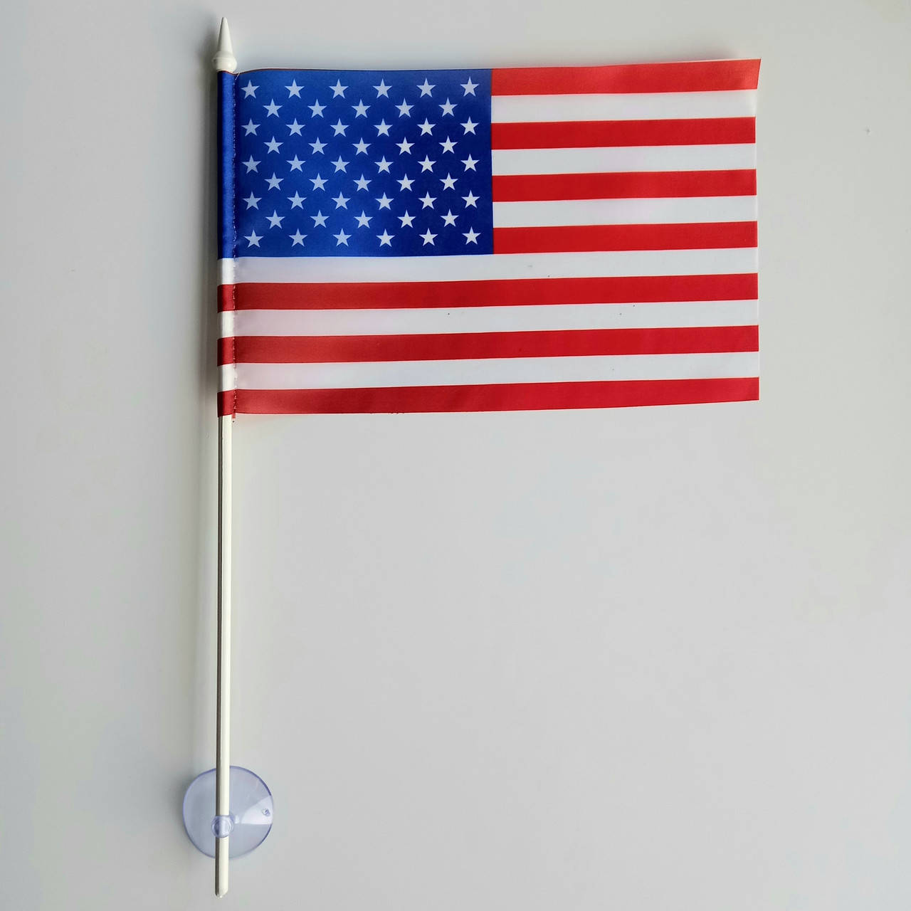 

Флажок (прапорець) США в машину с присоской , полиэстер , 14 х 23 см.