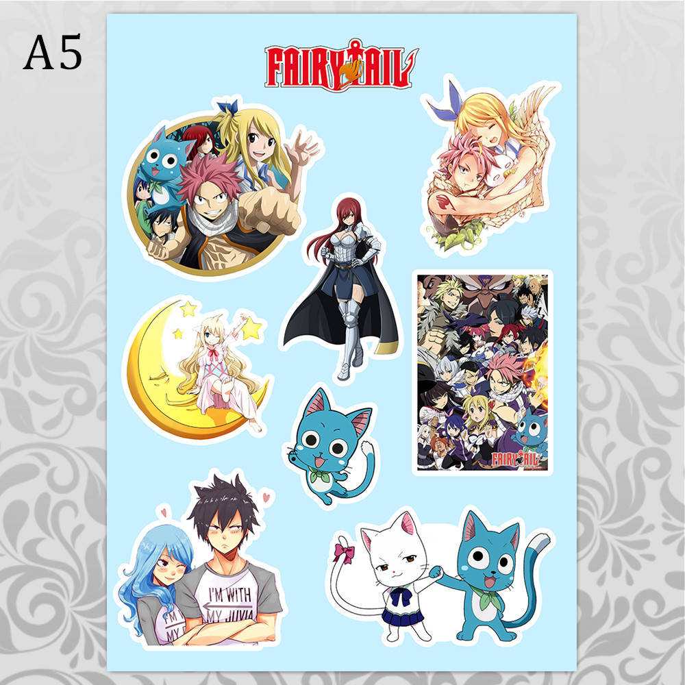 

Стикеры Аниме Fairy Tail без порезки 03, Разные цвета