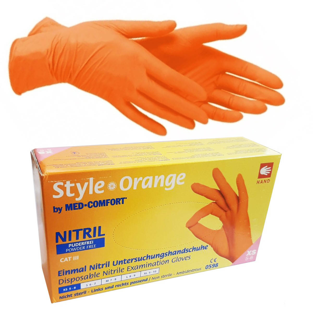 

Нитриловые перчатки оранжевые Style Orange (100 шт, Оранжевый
