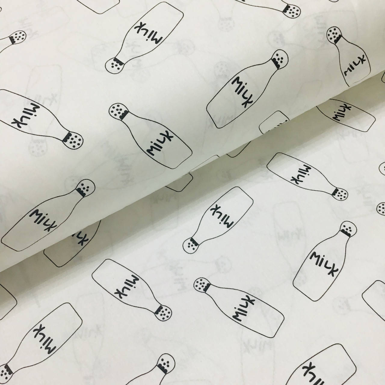 

Ткань поплин черная бутылочка на белом (ТУРЦИЯ шир. 2,4 м) (R-FR-0002), Розовый