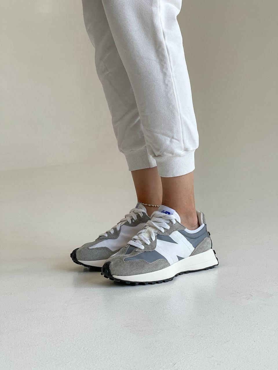

Кроссовки New Balance 327 Grey White НБ NB нью бэланс серые белые, Серый