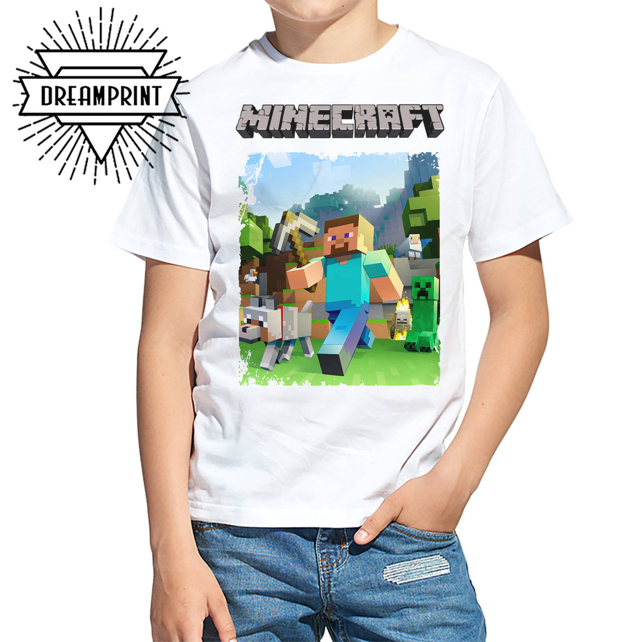 

Футболка дитяча MINECRAFT, прямий друк DTG, 100% бавовна
