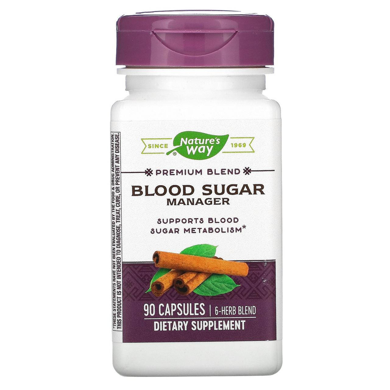 

Nature's Way, Blood Sugar Manager (90 капс.), для нормализации сахара