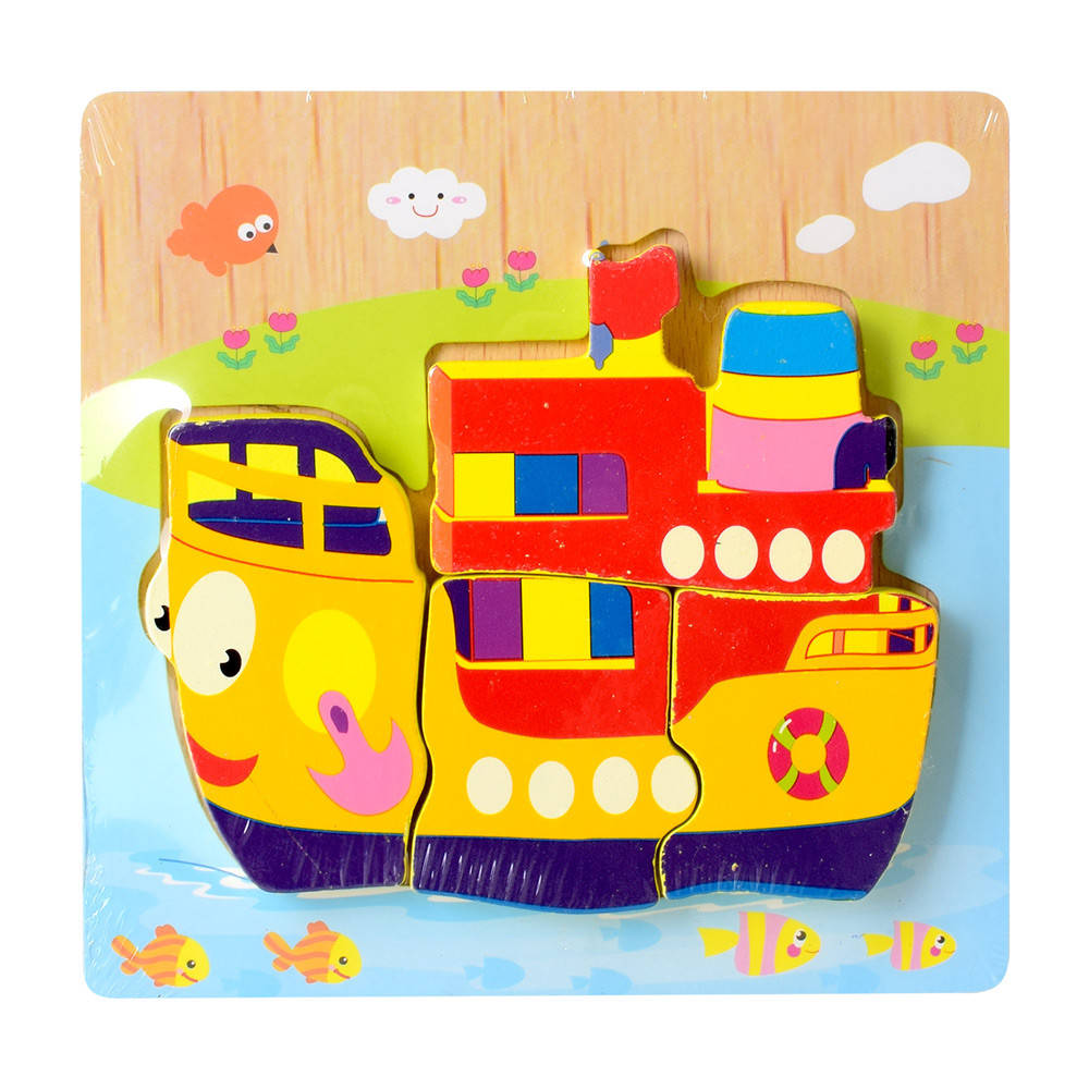 

Деревянная игрушка Пазлы 15X15-8 (48шт) корабль, в кульке, 14,5-14,5-1,5см